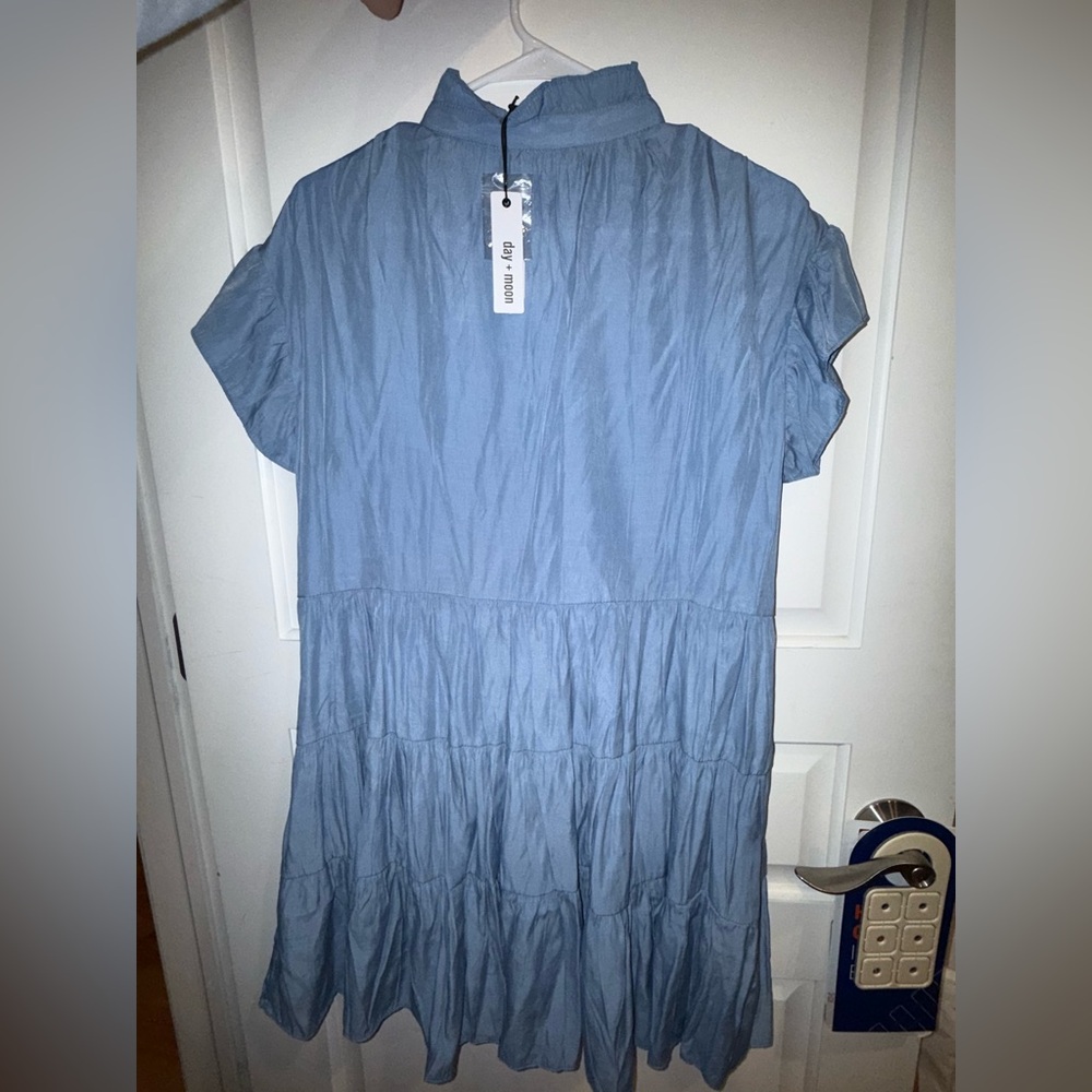 Blue Button-Down Dress - Picture 3 of 7